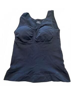 Camishaper Black Nylon Spandex Tank Top XL Body shaping Shirt Bra Womens XL